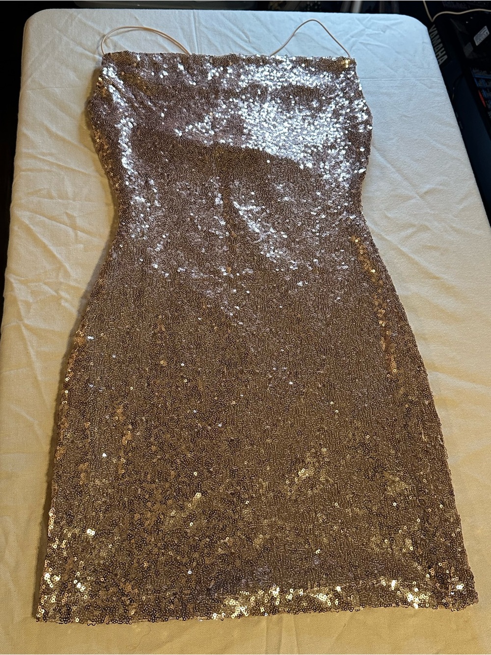 B. Smart Rose Gold Sequin Mini Dress